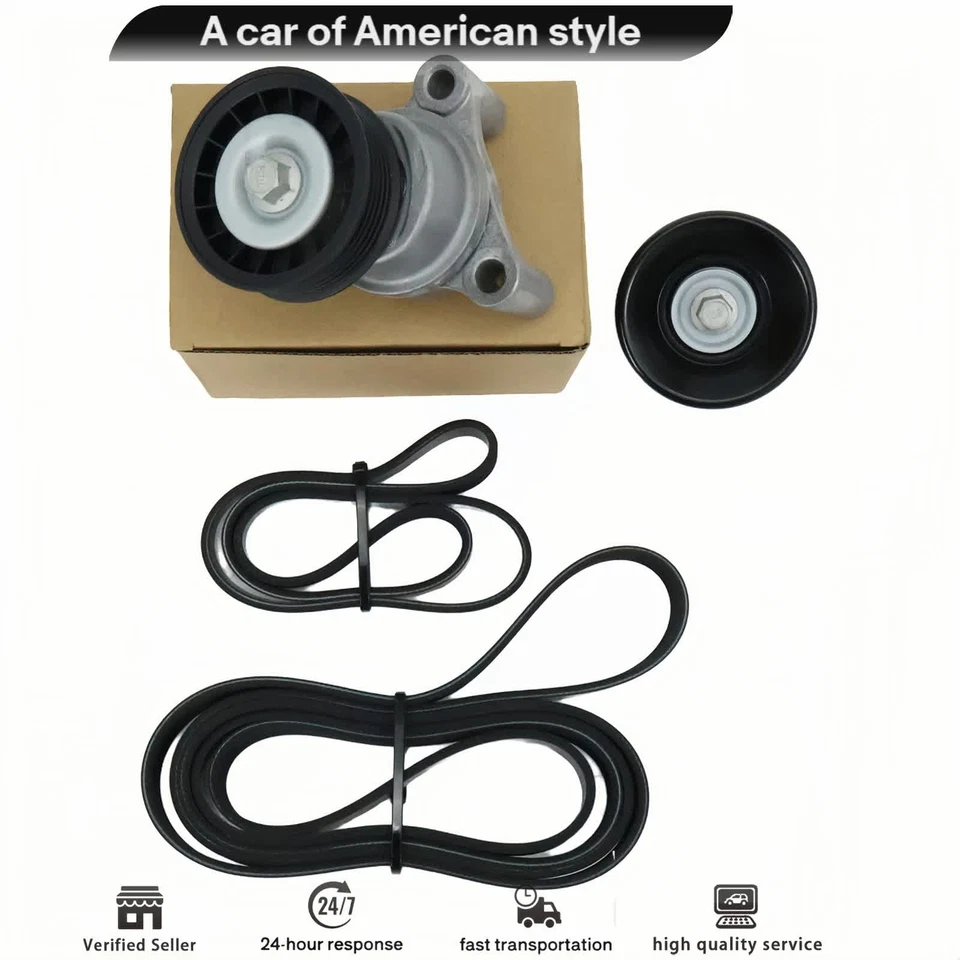 Serpentine Belt Tensioner Pulley Kit for Chevrolet Silverado 1500 2009-2013 Foto 3 de 4