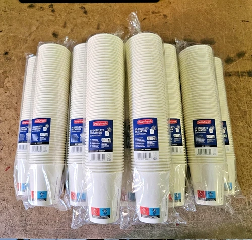 7oz White Paper Vending Disposable Party Cups Coffee Drinks Water Cooler 1000