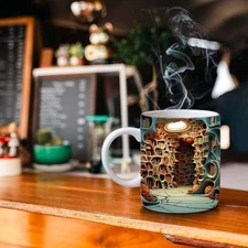 3D Bookshelf Mug – 11oz Creative Book Lover Coffee Cup 🔥