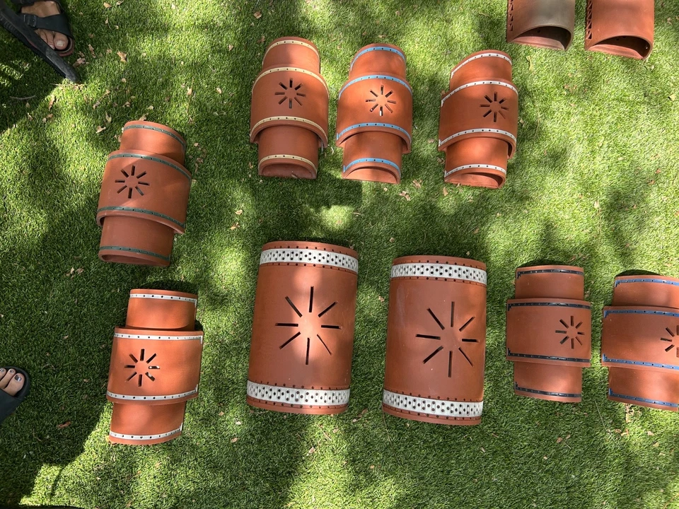 Aplique de pared de terracota de 2 niveles estilo Martha and Beaumont Mood - crema Foto 3 de 4