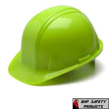PYRAMEX HI-VIS LIME CAP STYLE SAFETY HARD HAT 4-PT RATCHET HP14131 CONSTRUCTION