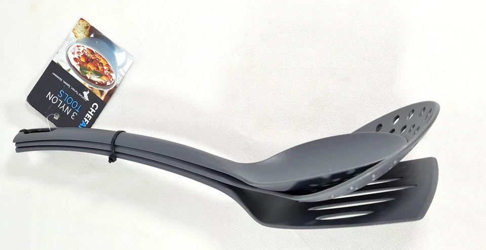 Chef Aid Kitchen Nylon Tools Set of 3 Slotted Turner, Spoon, Skimmer - Image 4 of 4