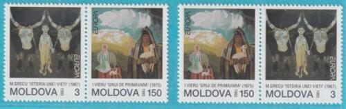 Moldawien Europa CEPT 1993 ** postfrisch MiNr. 94-95 ZD aus Kleinbogen Kunst