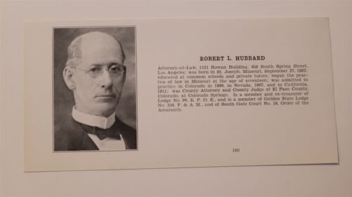 Robert L. Hubbard Attorney 1932 Los Angeles Panel - Picture 1 of 1