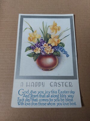 EIN FROHE OSTERN GRUSS VINTAGE POSTKARTE, NICHT VERSCHICKT