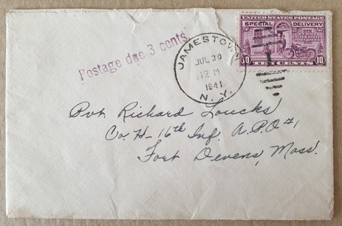 United States Special Delivery 10 Cents Stamp Postage Due 3 Cents Cover #8670