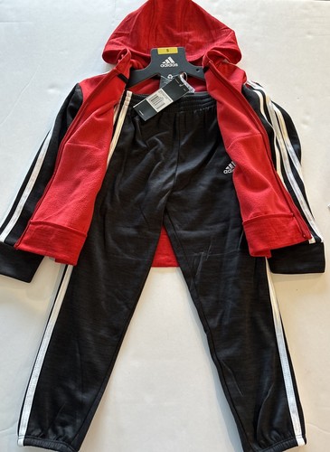 adidas Boys 2Pc. Red/Black Hoodie And Jogger Set Size 5 Brand New‼️ - Picture 6 of 9