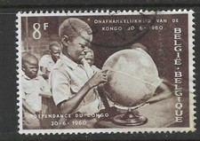 BELGIUM 1960 INDEPENDENCE OF THE CONGO 8 FRANC TOP VALUE- SG1739 - GOOD USED