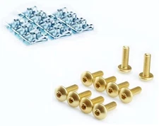 Motorcycle Car Bolts M6 Aluminium Gold Anodised 6mm Aluminium Bolts Sheet Metal Nut