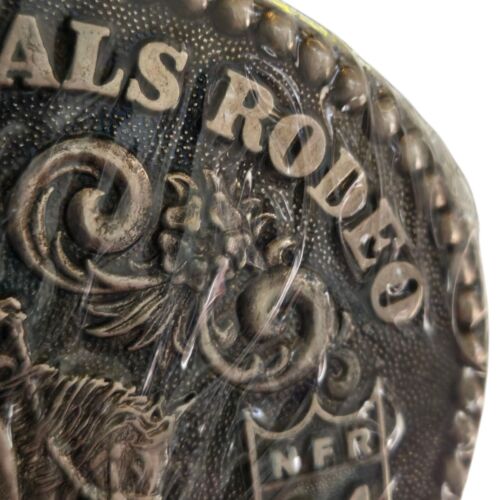1984 Hesston Rodeo Belt Buckle NOS NFR Cowboy Vintage National Finals Sealed - Picture 3 of 11