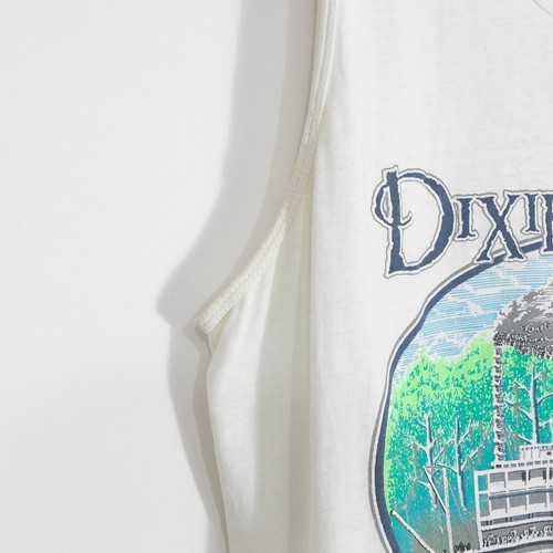 Vintage 80s Disney Dixie Landings Tank Top T Shirt XL - Distressed Faded White - Picture 4 of 9