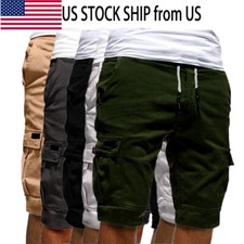 Men Casual Chino Cargo Shorts Pants 6-Pockets Summer Beach Trousers ACCEPT OFFER