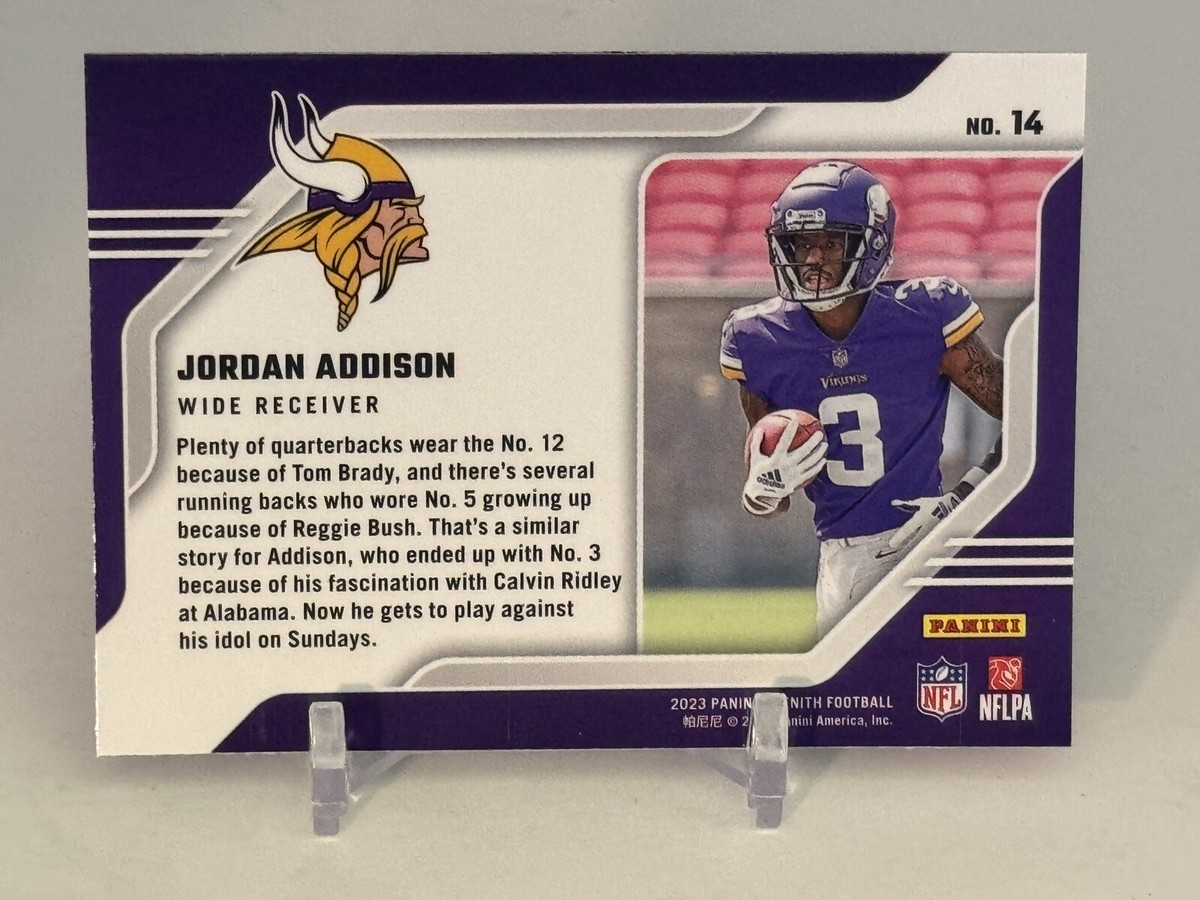 Jordan Addison 2023 Panini Zenith Behind the Numbers Red RC Jordan Addison 2023 Panini Zenith Behind the Numbers Red RC