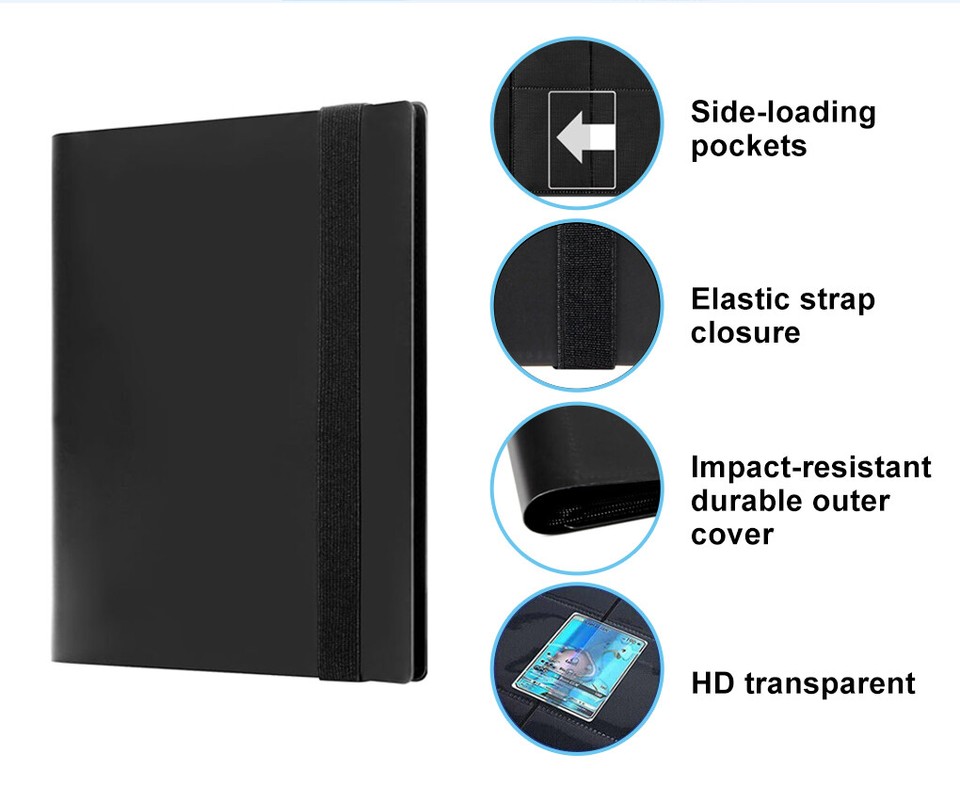 Green 360 Cards Pocket Trading Card Binder 9 Pocket Card Album Folder