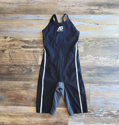 A3 Performance VICI Open Back Technical Racing Suit Swimsuit Black Women's 28