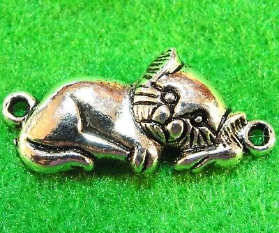 Wholesale cat animals antique silver charms pendants jewelry DIY finding 37*13mm
