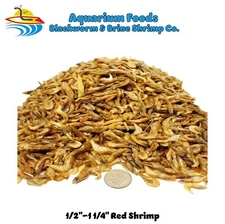 1/2"-1&1/4" RED SHRIMP, FREEZE DRIED RIVER SHRIMP BEST AVAILABLE! FREE SHIPPING!