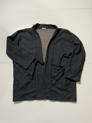 One Of A Kind Herringbone Wool Kimono Tie Front Open Cardigan Sweater