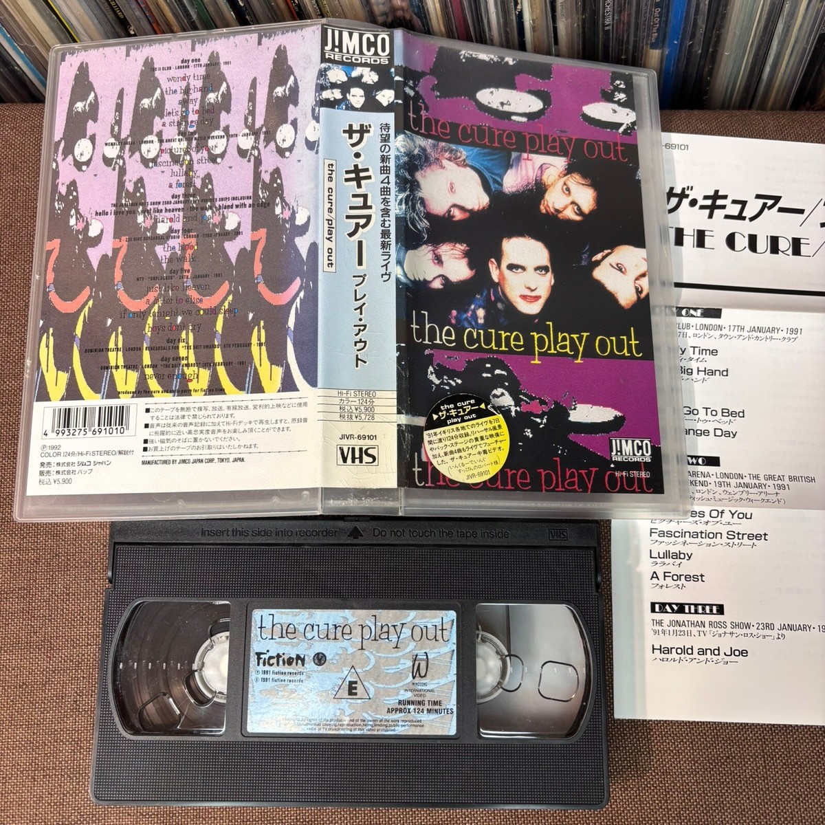 THE CURE Play Out JAPAN VHS VIDEO TAPE JIVR-69101 INSERT + STICKER