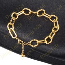 Genuine 18K Yellow Gold Filled High-Polished 9.5mm Rectangle Link Chain Bracelet