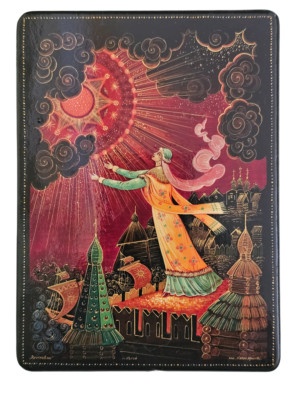 Kholui (Yaroslavna Kholchi village)  Russian lacquer box-Spanish Kosterina