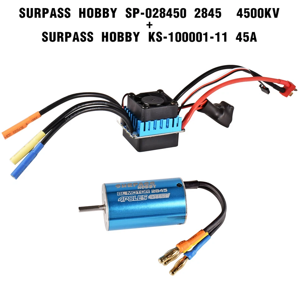 SURPASS HOBBY 2845 Bürstenloser Motor 4500KV 45A ESC für 1/14 RC Car Upgrade - Bild 3 von 4