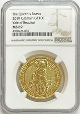 2019 GOLD GREAT BRITAIN 100 POUNDS 1 oz YALE OF BEAUFORT QUEEN