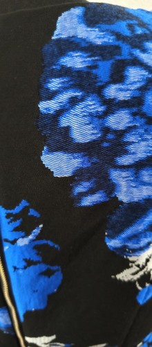 Jaquardkleid, Schwarze-blau mit Blumenmuster, Cocktailkleid mit Taschen - Bild 3 von 8