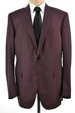 Ermenegildo Zegna NWT Sport Coat Size 56 46L In Solid Burgundy Wool/Silk Mila
