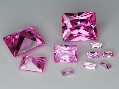 Pink CZ AAA Loose Cubic Zirconia Gemstone Round Pear Oval Square Heart Octagon - Picture 26 of 44