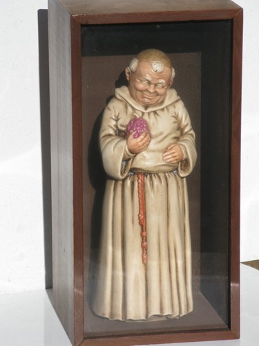HAPPY FRIAR IN WOOD & GLASS DISPLAY BOX - Picture 2 of 7