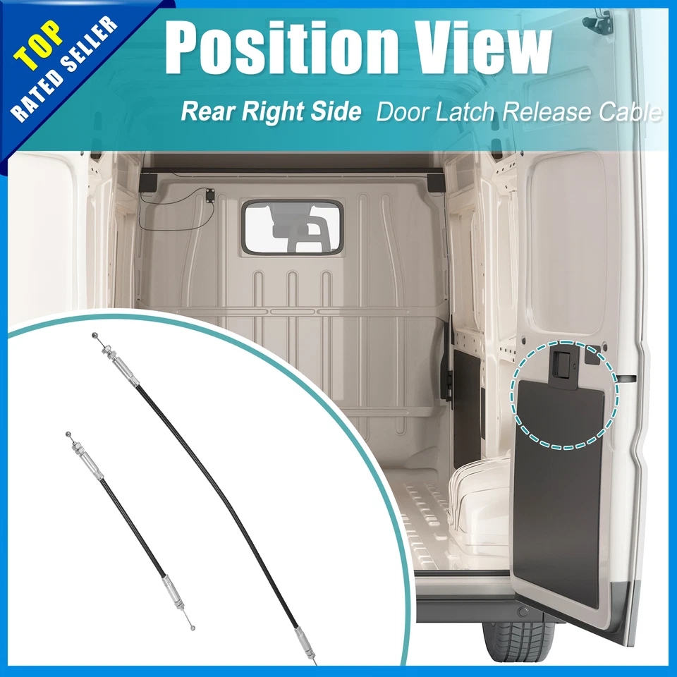 Cables de liberación de pestillo de puerta de carga trasera derecha para furgoneta Ford E150 E250 E350 92-14 Foto 3 de 4