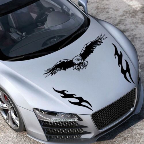 Racing Hood Black Graphics Decal Universal Fit Vinyl Stickers for Car Suv Truck - Picture 1 of 7