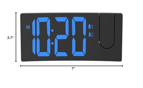 Projection Alarm Clock With Fm Radio Usb Charging Port 0100% Dimmer Dual Alarms 