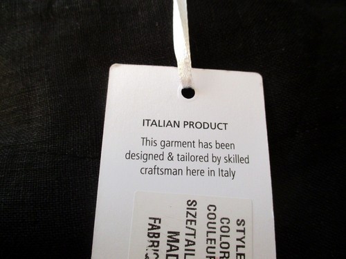 NWT LE RAGAZZE Made In Italy Black/White Floral Hem Linen Maxi Dress Size L - Picture 9 of 10