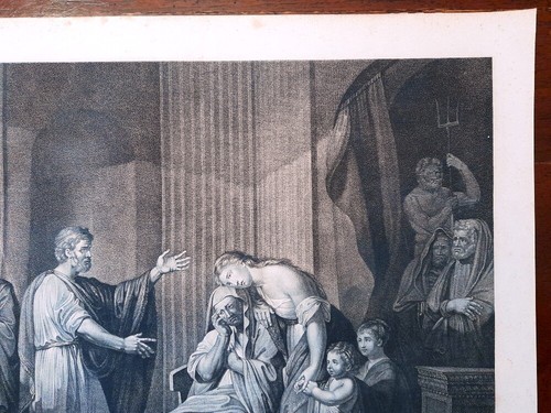 Stampa antica grande LEONIDA RE DI SPARTA storia della Grecia 1800 Antique print - Picture 3 of 7