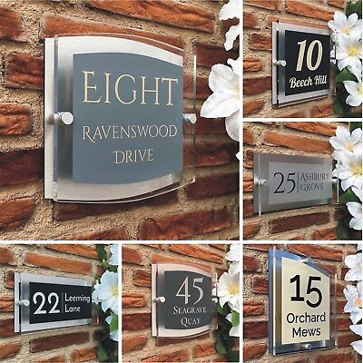Details about   Personalised House Number Address Sign Engraved Name Acrylic Street Plaque