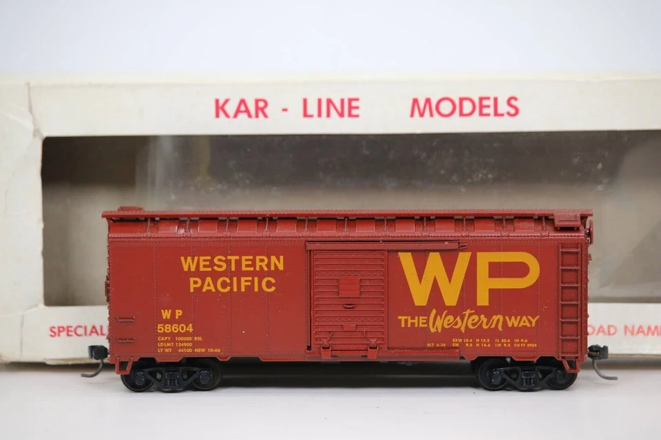 Vintage Ho Scale Kar-Line Western Pacific 57604 Box Car - Image 2 of 4