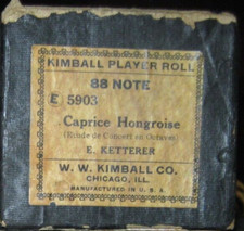 KIMBALL 5903 PIANO ROLL "CAPRICE HONGROISE" E. KETTERER