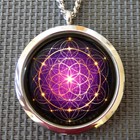 Flower of Life Sacred Geometry Energy Space Time Cosmic Harmony Pendant Necklace