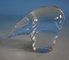 Vintage Glas Figur Nasenb&auml;r B&auml;r transparent Skandinavien 8 cm selten (F23-202)