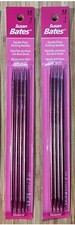LOT OF 2 PKGS SUSAN BATES SILVALUME DOUBLE POINT KNITTING NEEDLES 7 IN 4.5mm NEW