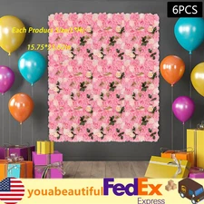 6Packs Flower Wall Panel Artificial Floral Backdrop Artificial Flower Panels NEW