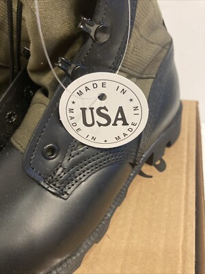 MCRAE USA-MADE MILITARY JUNGLE BOOTS / BLACK AND GREEN Size