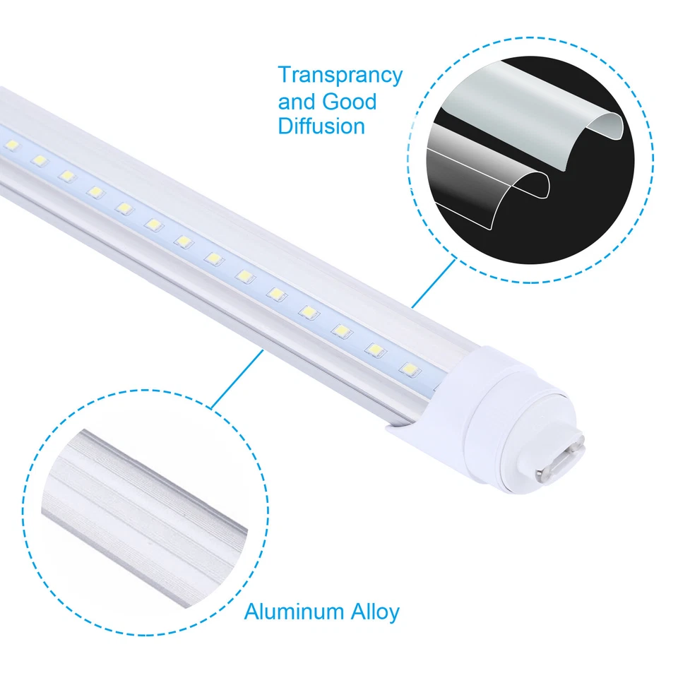 R17D 8 foot Led Bulb,45w 96 Inch T8/T12 8ft Led Tube light, R17d HO Base Lights - Image 2 of 4