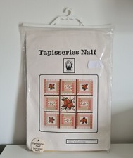 Vtg 1984 Needlepoint Tapestry Cushion Kit Tapisseries Naif Strawberry Patchwork 