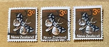 New Zealand Lot Of 3 Lichen Moth 1970 3c Used
