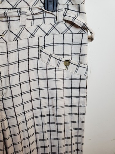 NEW Anthropologie Cream Windowpane Linen Plaid Wide Leg Pant Size 8 NWT - Picture 4 of 9
