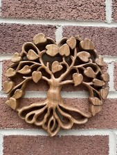 ChiselCraft Asian Art Wooden Wall Plaque Tree Of Life Hand Carved Art
