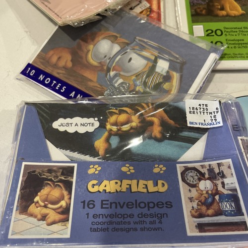 VTG Garfield Stationary Mixed Large Lot Rulers Memo Board Pencil Notes Envelopes - Picture 2 of 15